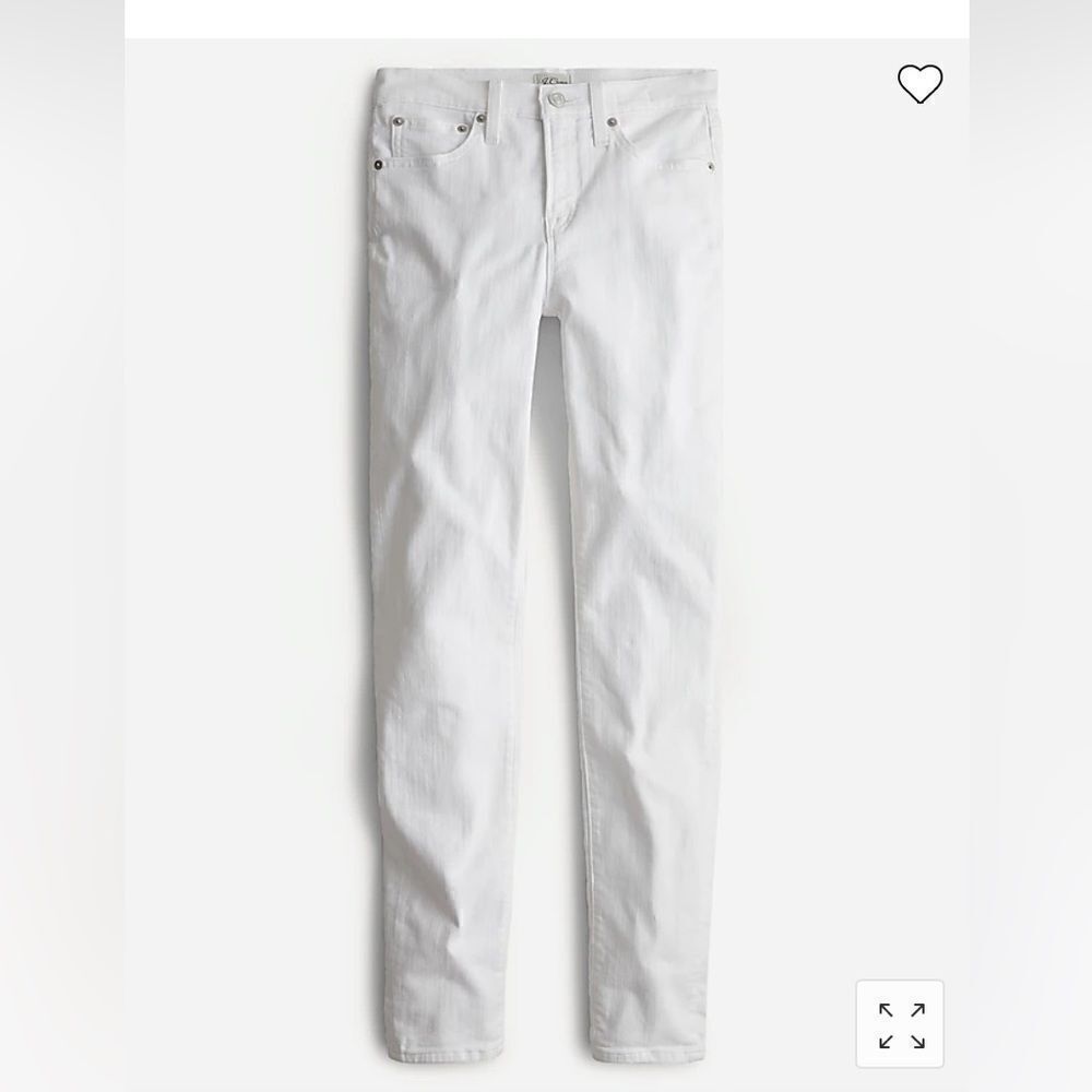 J. Crew 9" mid-rise toothpick jean in white*